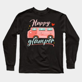 Happy Glamper Nature Glamping Camping Long Sleeve T-Shirt